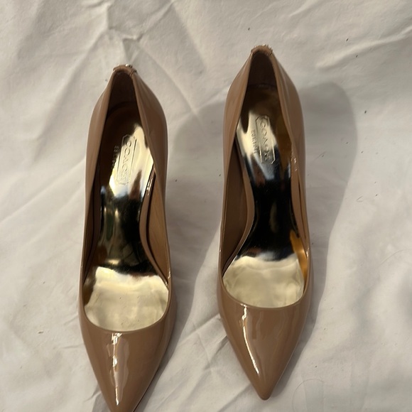Coach Tan Patent Leather Heels - Picture 1 of 8